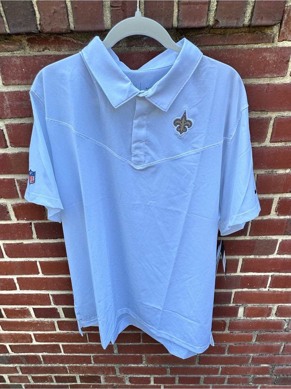 NWT Nike NFL New Orleans Saints Sideline Coaches Polo White Dri-FIT